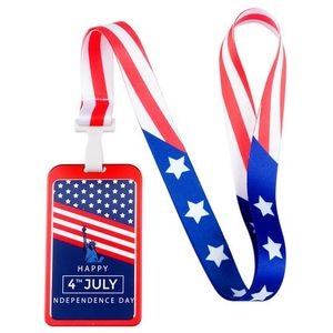 Custom US Flag Lanyard with Aluminium Holders