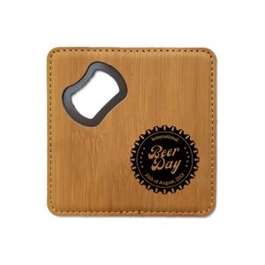 Custom Leather Bottle Opener Coaster