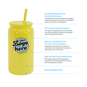 16 oz Glass-Lined Stainless Steel Tumbler