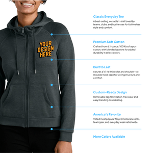 Allmade Women\'s Organic CVC Fleece Full-Zip Hoodie