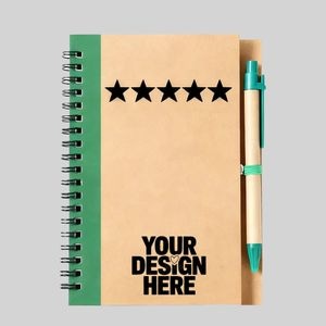 Kraft Paper A5 Notebook With Pen