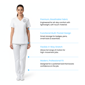 Economy Womens Mock Wrap Scrub Set